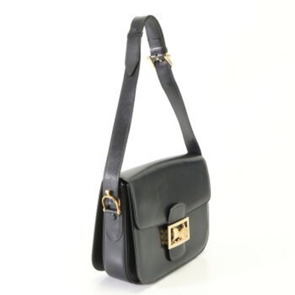 Celine Carriage Hardware Leather Shoulder Bag Tote Black EFV - Picture 3 of 14